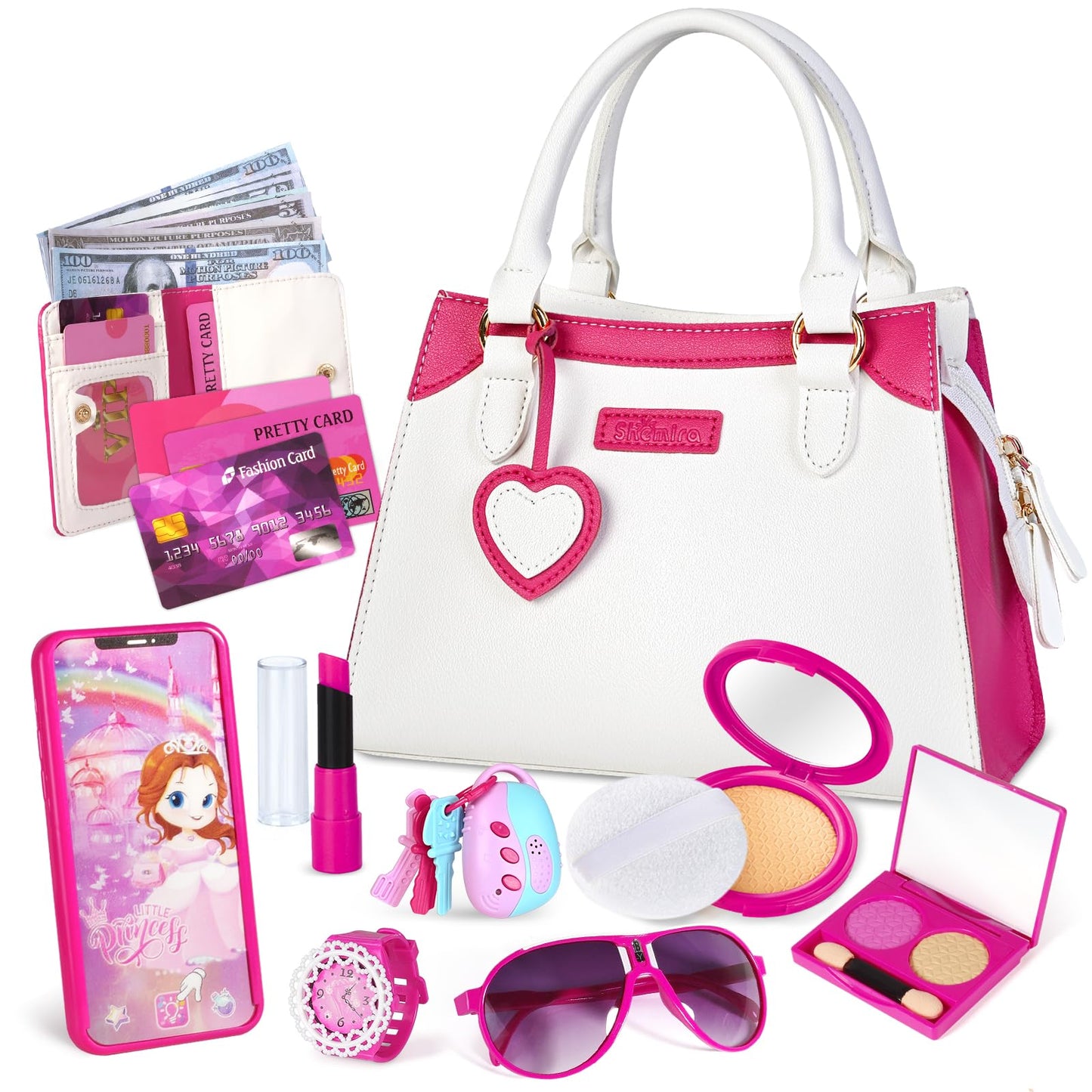 Shemira Play Purse For Little Girls, Princess Pretend Play Girl Toys For 3 4 5 6 7 8 Years Old, Birthday Gift For Girls Age 3-5 