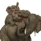 Ebros Small Wildlife Elephant Father And 2 Calves On Piggyback Playing Statue 5.25' Tall Resin Safari Elephants Family Figurine Sculpture Decor Gifts