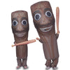 Ghorkivex Inflatable Tung Costume Halloween Funny Wooden Stick Man sahur Inflatable costume with Stick Blow Up italian brain Costumes (child)