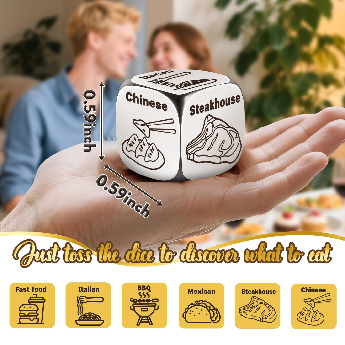 Fathers Day Dad Gifts Baskets From Daughter Son Wife, Gifts For Men Him Her, Couple Gifts For Boyfriend, Winzwon Food Dice Anniv