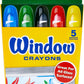 Crayola Washable Window Crayons, Assorted 5 count