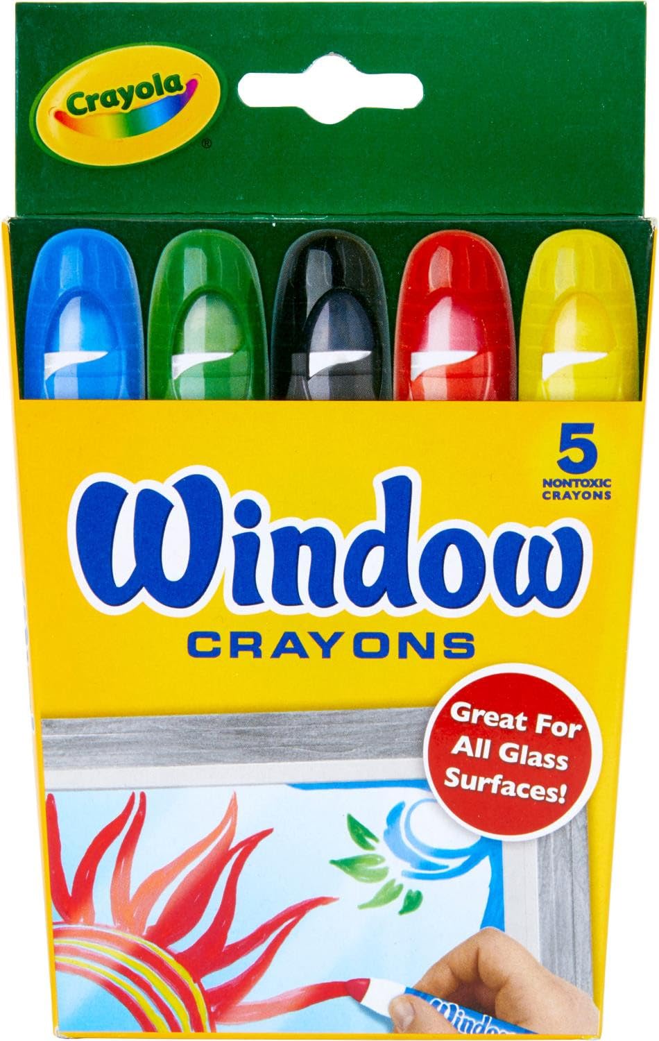 Crayola Washable Window Crayons, Assorted 5 count
