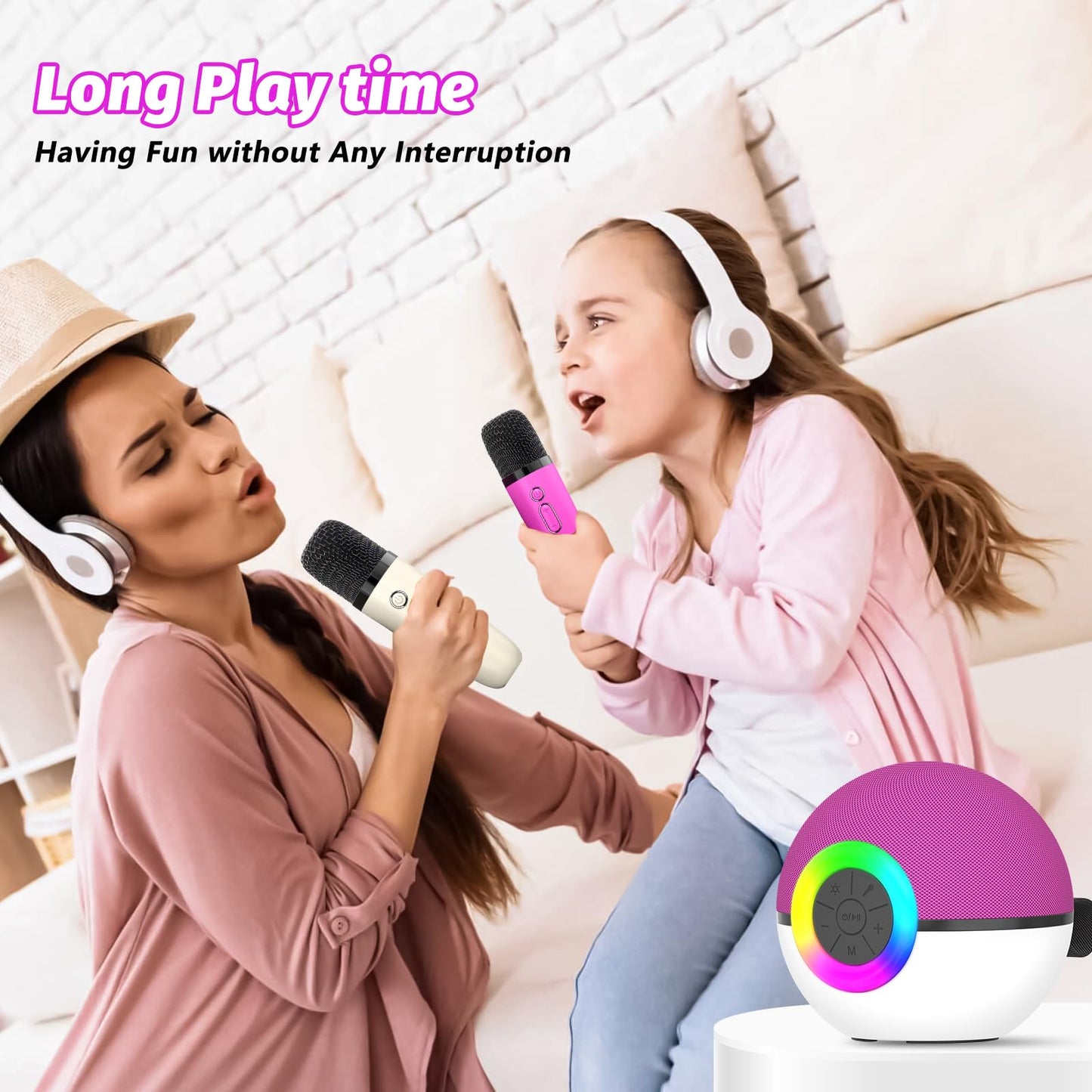 Mini Karaoke Machine Speaker For Kids Adults, Portable Bluetooth Microphone Song Toys With Led Light, Best Chritmas Birthday Fes
