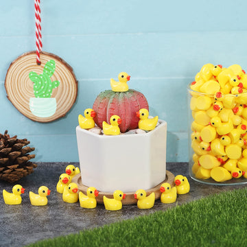 Louhua Mini Ducks 220 Pack Tiny Duck Figurines Bulk For Miniature Dollhouse Decor Accessories Garden Aquarium Potted Ornament Party Toys Diy Craft Office Classroom Activity To Hide