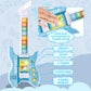 Deao Kids Guitar And Microphone Set With Stand Adjustable Height Music Light Karaoke Music Toys Christmas Birthday Gift For Kids Boys Girls (Blue)