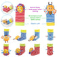 Bloobloomax Baby Infant Rattle Socks Toys, Sock Rattles For Babies 0-24 Months Baby Animal Foot Finder Learning Toy (Cotton D)