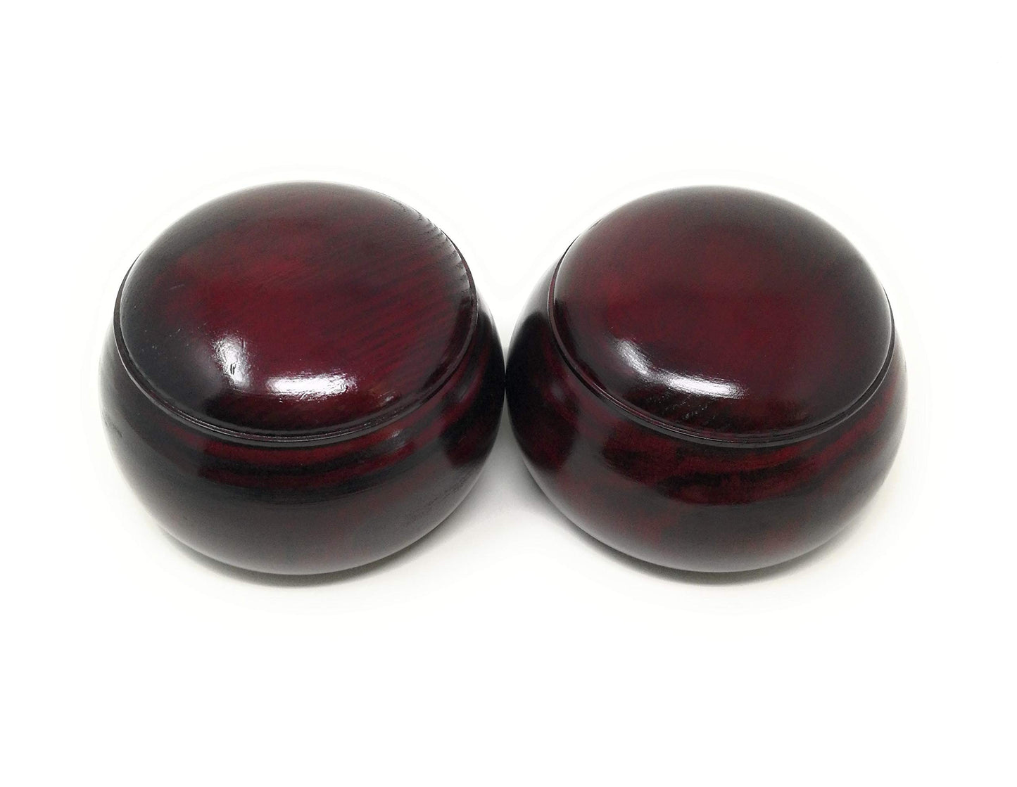 Asian Home Pair Of 2 Wooden Go Game Pieces Holder Bowls