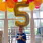 Number 5 Balloon Gold 40 Inch, 5 Year Old Girl Boy Birthday Gift, 5 15 25 35 45 50Th 55 Birthday Anniversary 2025 Party Decorati