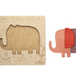 Ekoplay 3 Piece Playful Elephant Wooden Puzzle for Kids, Jigsaw Puzzle for Pre-School Kids, Learning Educational Toys Gifts for