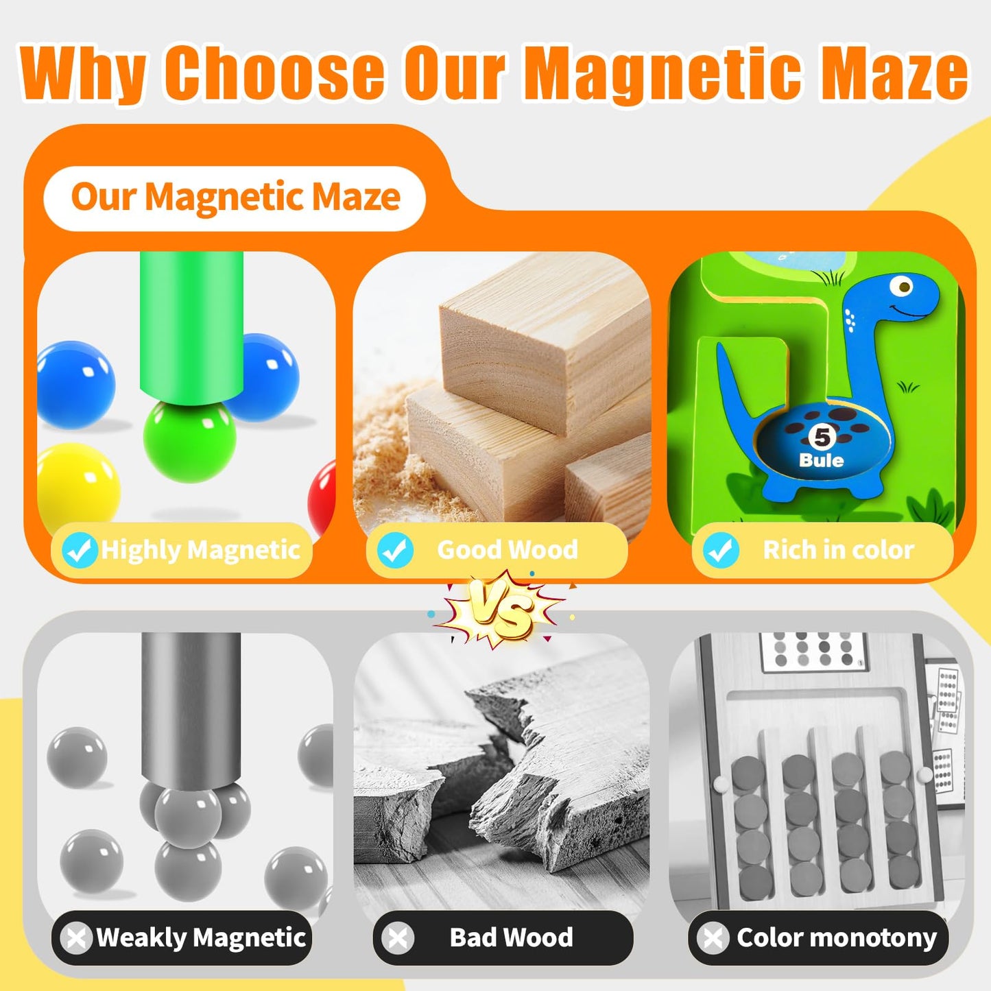Simente Magnetic Color And Number Maze,Montessori Toys For 3 4 5 Year Old Boys Girls,Wooden Puzzle Activity Board,Gifts For Pres