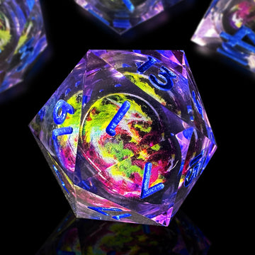 HAOMEJA Resin Dragon DND Dice Set 7 PCS Sharp Edges D&D Dice with Gift Random Dragon Eye Bag Apply to Dungeons and Dragons Role