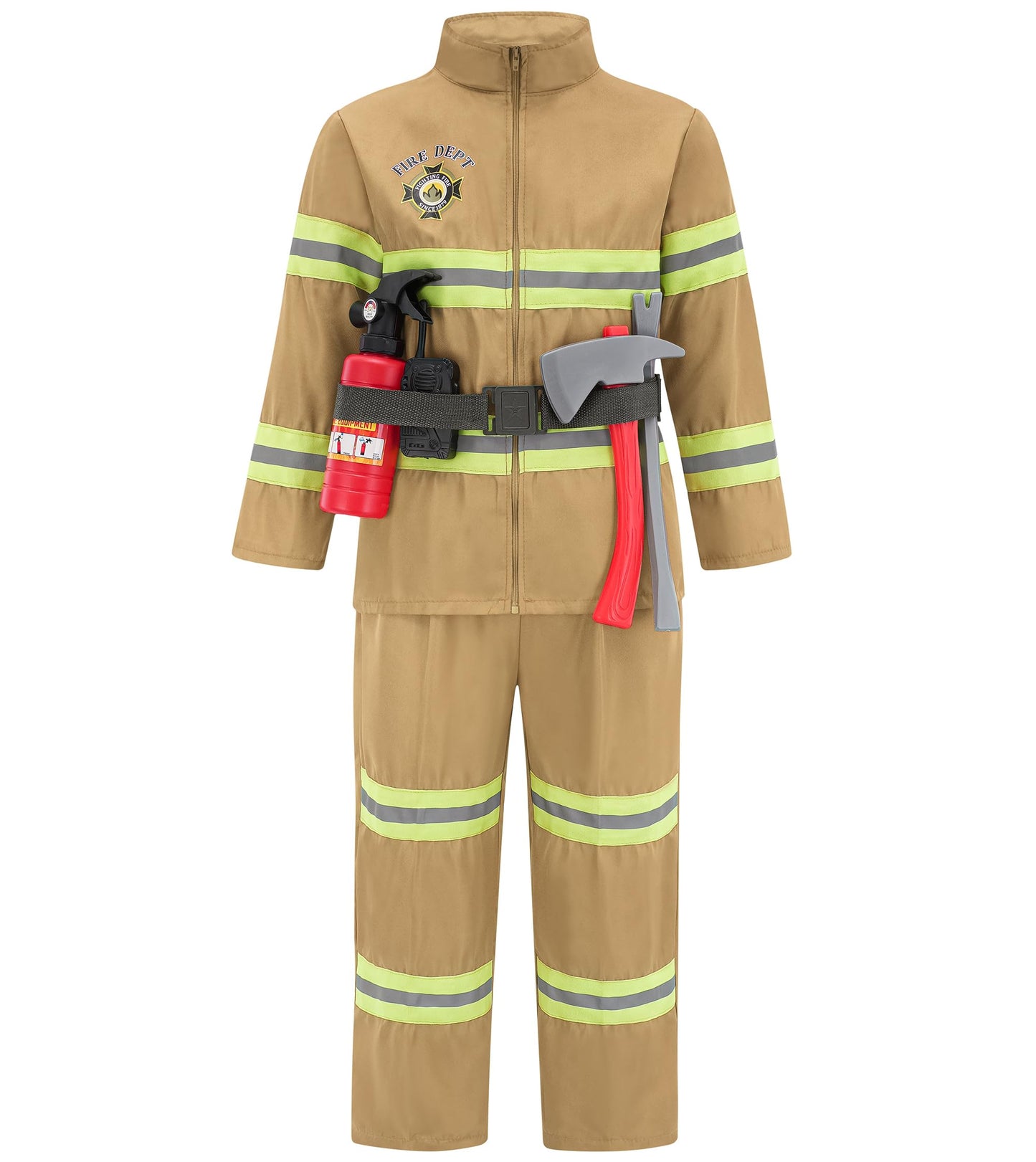 Avady Firefighter Costume for Kids Fireman Costume for Boys Halloween Costume Cosplay Dress Up