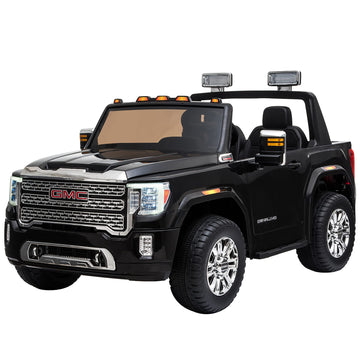 Aosom 12V Gmc Sierra Hd Battery Kids Ride On Car With Remote Control, Bright Headlights, & Working Suspension, Black