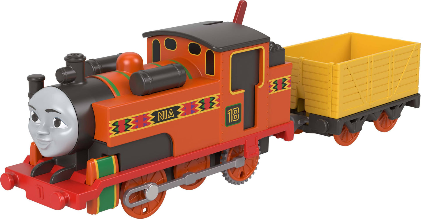Thomas & Friends Motorized Toy Train, Classic Nia Battery-Powered Engine & Cargo Car, Storytelling Play for Preschoolers