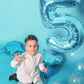 Pearlescent Blue 5 Balloon, Number Balloons 40 Inch, 5Th Birthday Balloon Decorations, Pearlescent Blue Party Supplies, 5 Number