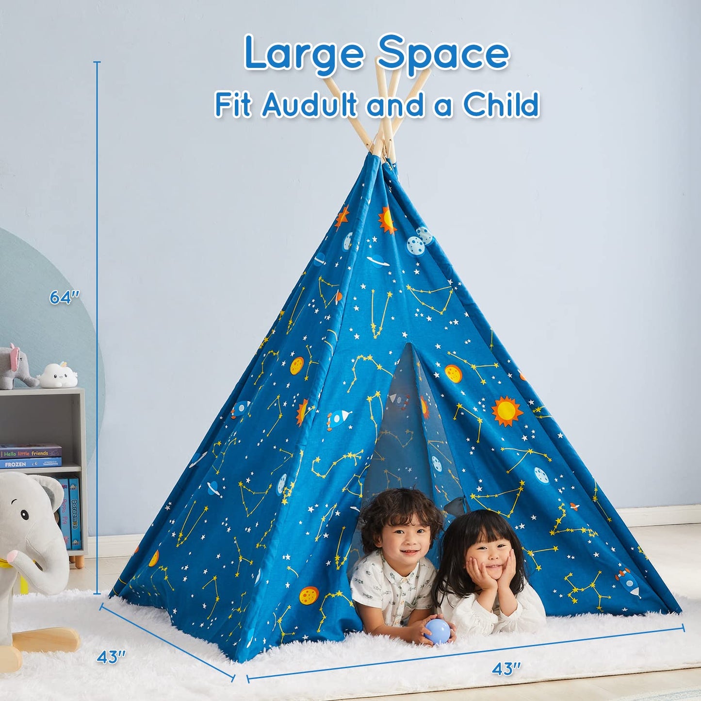 Asweets Kids Teepee Tent Children Play Tent Indoor Outdoor Play Tent Cotton Tent For Girls And Boys Kids Teepee (Starry Sky Tent