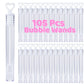 105 Pcs Mini White Heart Bubble Wands Party Favors,Mini Bubble Wands For Weddings,Anniversaries,Valentine'S Day,Celebrations,Eng