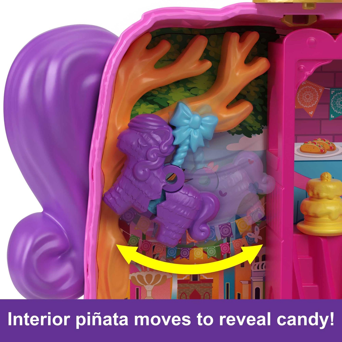 Polly Pocket Compact Playset  Pinata Party with 2 Micro Dolls & Accessories  Travel Toys with Surprise Reveals