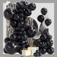 Black Balloon Garland Arch Kit 100 Pack 18/12/10/5 Inch Black Latex Balloons Different Sizes Party Balloon For Halloween Christm
