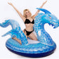 Giant Inflatable Dragon Pool Float, Cool ice Dragon raft 9 Feet Long with Faster Valve, Pool Float Floatie Ride On Summer Beach 