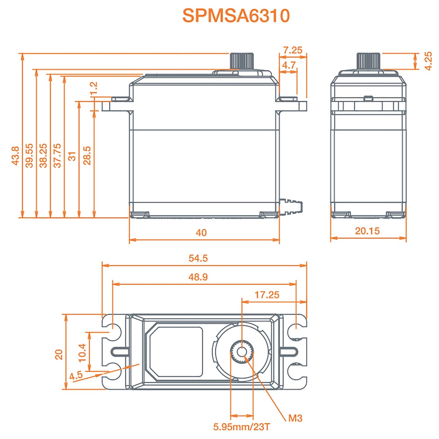 Spektrum A6310 Standard Digital HV High Torque Brushless Metal Gear Aircraft Servo, SPMSA6310