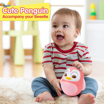 UNIH Roly Poly Baby Toys 6 to 12 Months Developmental, Tummy Time Wobbler Toy for Baby, Penguin Tumbler Wobbler Toys for Infant
