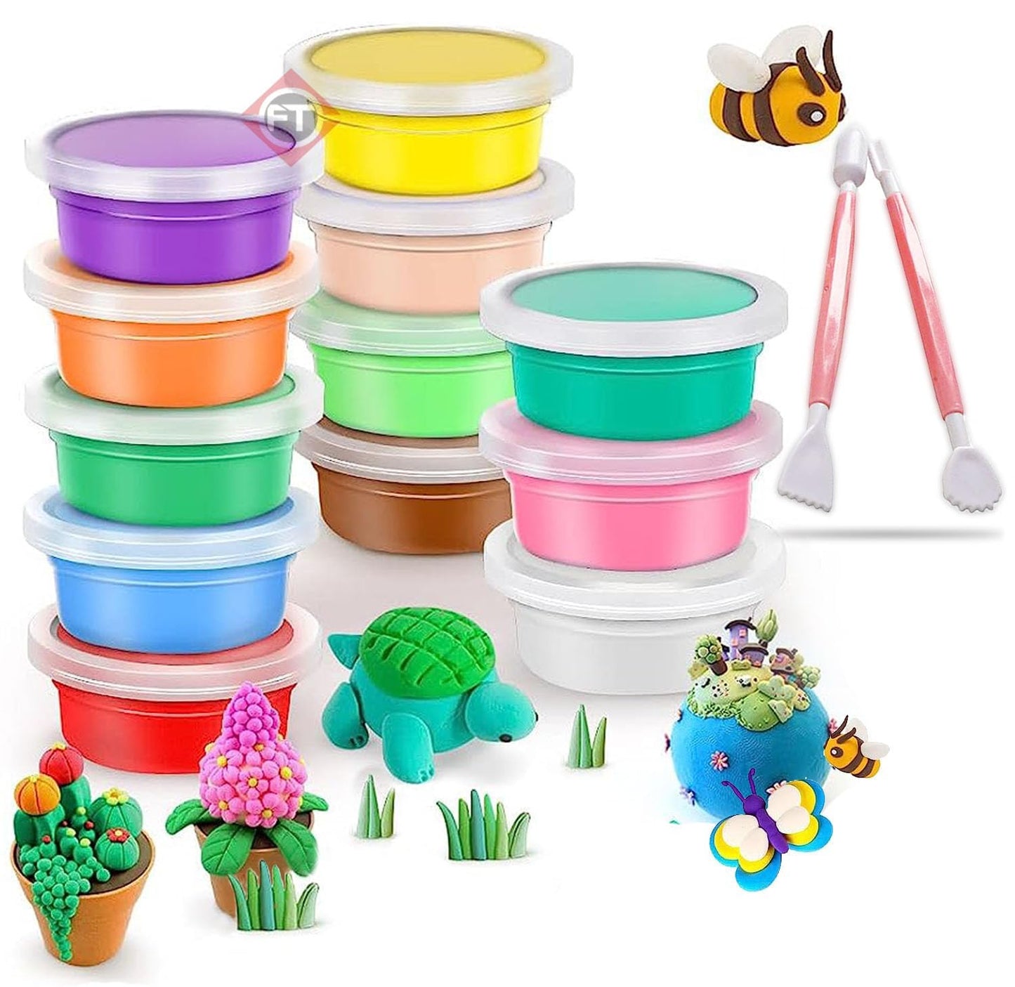 Firstly Air Dry Clay Kit, 12 Colors Modeling Clay For Kids,With Free Tools, Wonderful Air Hardening Clay,Educational Creative Gi