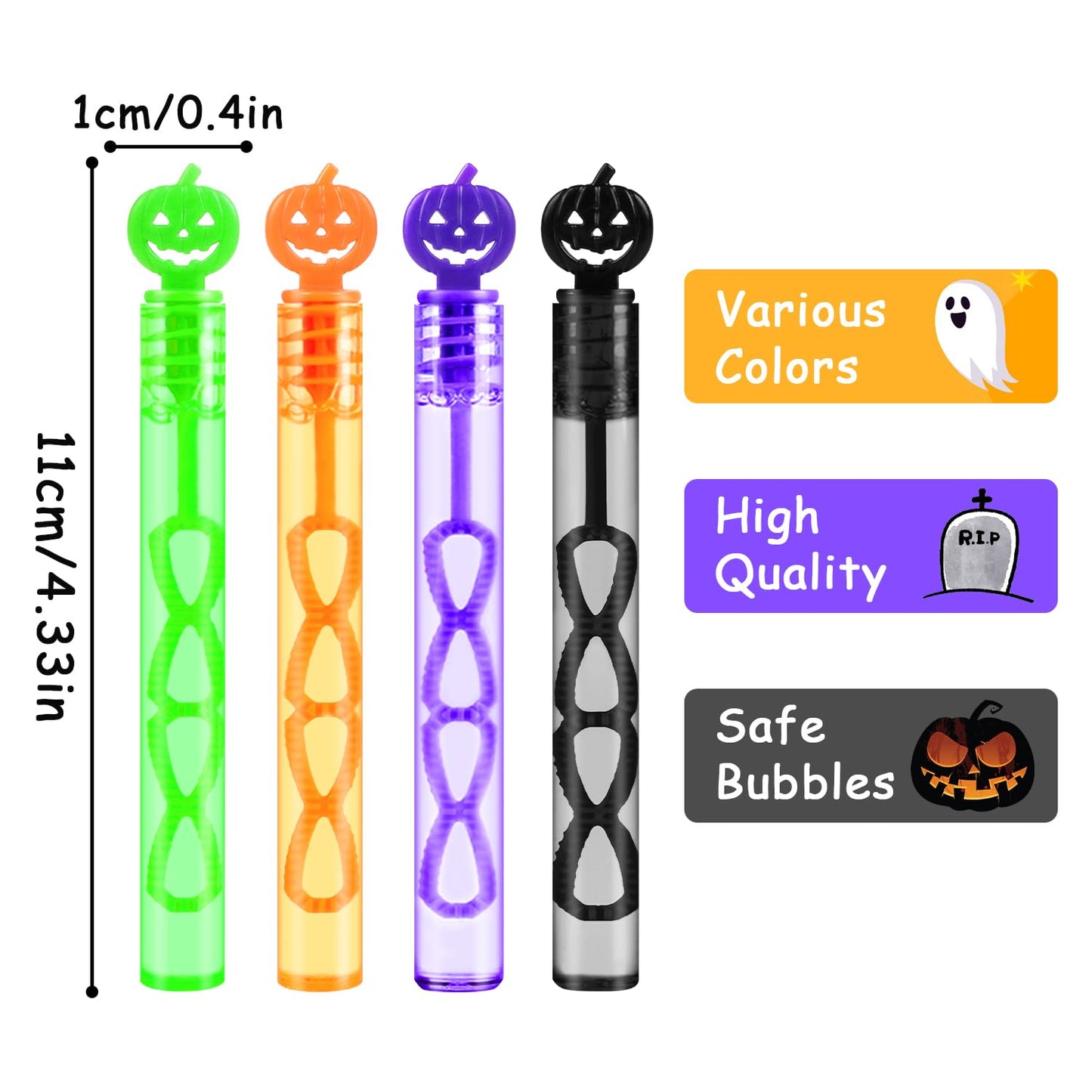 SULOLI 36 Pcs Halloween Bubble Wands, Halloween Pumpkin Mini Bubbles Bulk Toys Party Favors Treat Bag Stuffers Goody Bag Filler