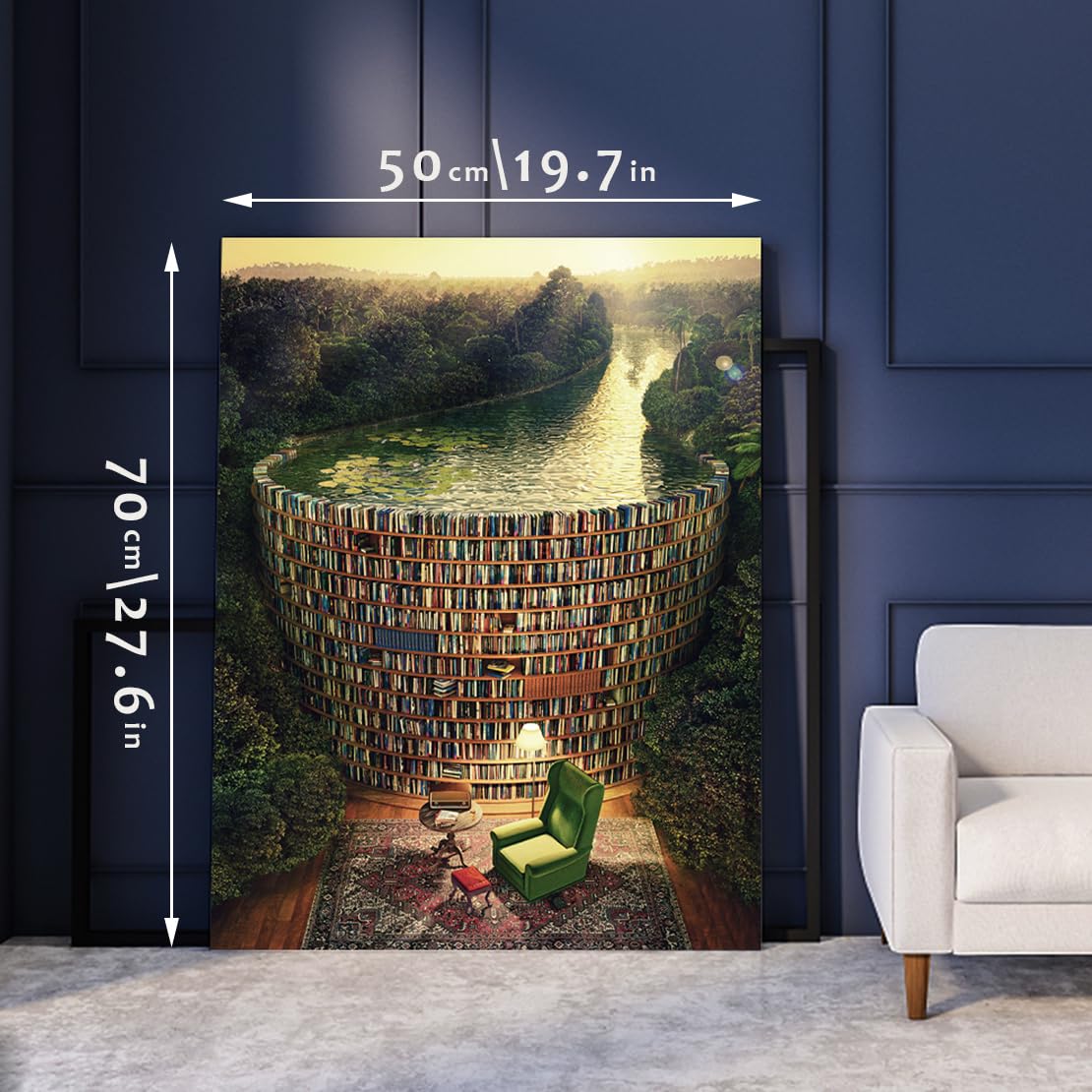 Jigsaw Puzzles For Adults, 1000 Pieces And Up, Bookshelf Canal Puzzle, Books Library Challenging Funny Puzzles For Friends Family Activity Game Nights Gifts