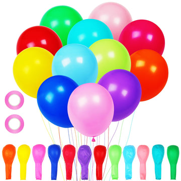 Voircoloria 105Pcs Colorful Balloons 12Inch Rainbow Latex Balloons For Boys Girls Birthday Baby Shower Gender Reveal Wedding Dec
