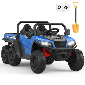 Ride On Dump Truck, 24V Ride On Car with Remote Control, Electric Dump Bed and Extra Shovel, Ride On Tractors Car with Music Pla