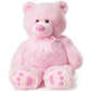 Joon Big Teddy Bear - Fluffy Fur  Ribbon & Bow Signature Footprints- Huggable & Lovable Joy - Ideal Gift for Baby Showers  Loved Ones - Perfect Big Cuddly Plush Toy Companion  28 Inches  Pink-New