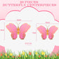 Wettarn 20 Pcs Butterfly Centerpieces For Tables Butterfly Party Decorations 3D Golden Butterfly Table Toppers Centerpiece For Girl Party Birthday Baby Shower (Pink,12 X 9 In,10 X 7 In)