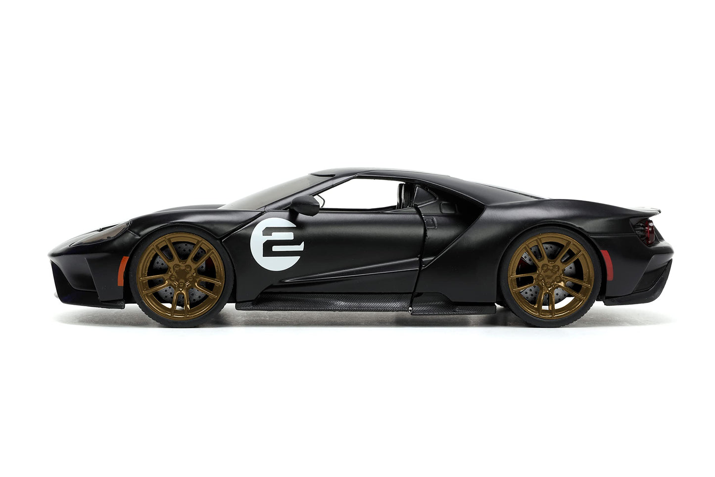 Jada Toys 1:24 Ford GT Die-cast Car - Black/White Stripes, Model 33882, Metal Construction, Ideal for Kids and Adults