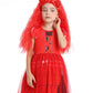 Wonderbabe Descendants Red Costume For Kids Bridget Pink Dress Red Descendants Costume Princess Halloween Dress Up Birthday Party Gift Size 5-6T