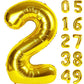Gold 40 Inch Big Number Balloon Birthday Decoration, Number 2 Helium Balloon 12 22 23 24 26 2024 New Years Celebration, Boy Girl