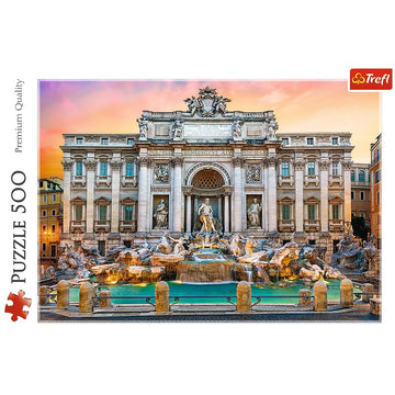 Trefl Fontanna Di Trevi, Rome 500 Piece Jigsaw Puzzle Red 19'X13' Print, Diy Puzzle, Creative Fun, Classic Puzzle For Adults And Children From 10 Years Old