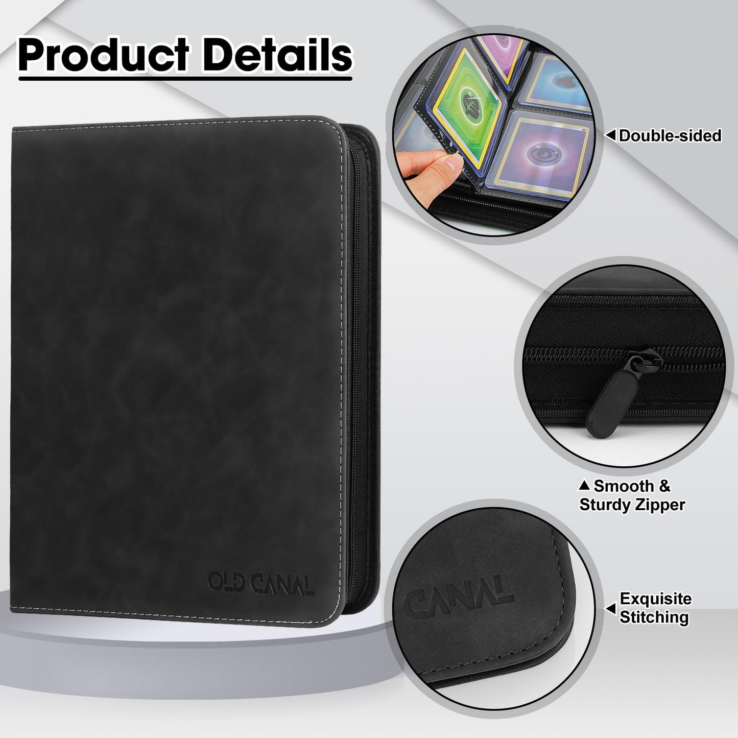 Old Canal Top Loader Binder  9 Pockets Card Binder Holds 252 Top Loaders  enhanced Trading Card Collection Holder  Top Loader Storage Album for TCG  Sports Cards  Black (FOR TOP LOADERS ONLY)