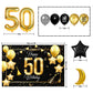 Happy 50Th Birthday Balloons Gold Set Decor - Cheers To 50 Years Old Party Theme Garland Star Moon Banner Backdrop Decorations F