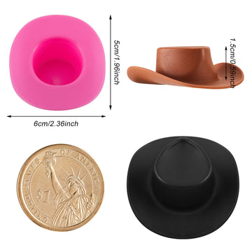 40 Pieces Plastic Mini Cowboy Hat Cowgirl Hat For Crafts Western Hat Miniature Cute Doll Hat Tiny Party Hat Doll Party Accessories For Shooters Pretend Play Dollhouse Decorations(Multicolored)