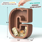 Summidate Wooden Letter Piggy Bank  Extra Thick Large Capacity Piggy Bank for Kids Boys Girls Toddler  Alphabet C Money Bank| Coin Box Birthday  Christmas  Festival