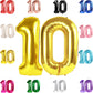 10 Balloon Number, Gold Number 10Th Birthday Balloons 40 Inch, 10 Years Old Gold Birthday Decorations For Boys Girls, 10Th Anniv