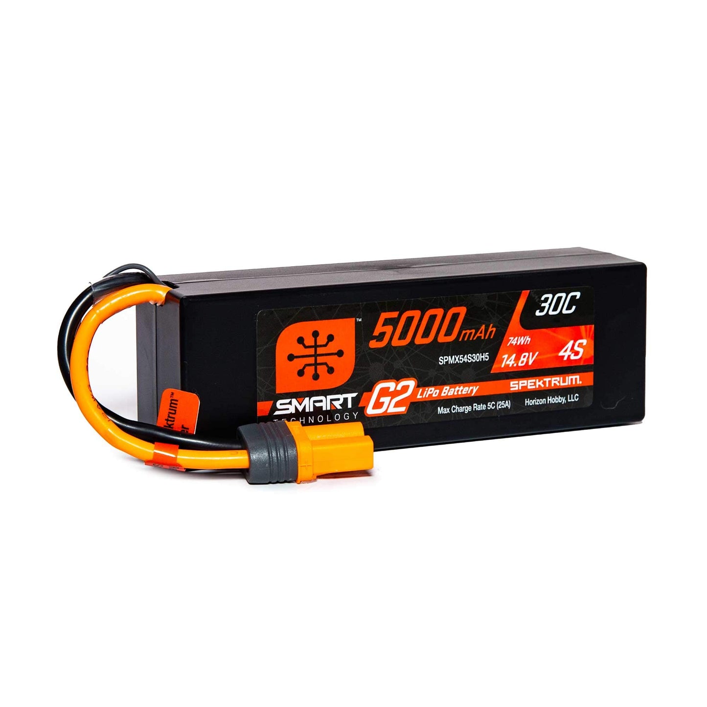 Spektrum 14.8V 5000mAh 4S 30C Smart G2 Hardcase LiPo Battery: IC5, SPMX54S30H5