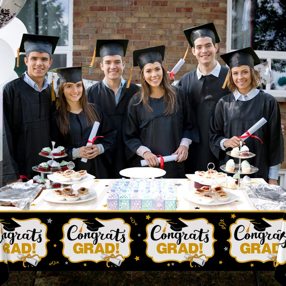 Omgouue 2025 Graduation Tablecloths Banner (54x 72) Party Decoration Graduation Party Supplies 3pcs
