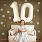 Katchon, Giant Cream 10 Balloon Number - 40 Inch | 10Th Birthday Decorations | Cream 10Th Birthday Balloons For 10 Birthday Decorations Cream | Cream Number 10 Balloons