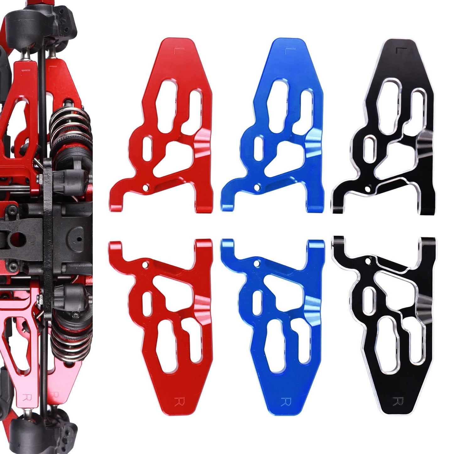 Aimrock Aluminum Front Lower Suspension A Arms w/Pivot Balls Upgrades Parts for 1/8 Typhon 1/7 Felony Infraction Limitless 6S BL