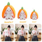 Miaodam Cuddly Bunny Stuffed Animal, Kawaii Squishy Cute Easter Bunny Plush Turn Into Rabbit Fruit Doll Carrot Strawberry Pillow, Plushies Funny Bunny Toy For Baby (Carrot Rabbit, 10Inch)
