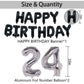 Naninuneno 24Th Black Silver Birthday Party Decorations For Men Women, Happy 24 Birthday Party Supplies With Black Happy Birthda