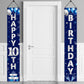 Turypaty Blue Silver 10Th Birthday Door Banner Decorations, Happy 10 Birthday Party Porch Banner Supplies For Boys, Sweet 10 Yea