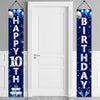 Turypaty Blue Silver 10Th Birthday Door Banner Decorations, Happy 10 Birthday Party Porch Banner Supplies For Boys, Sweet 10 Yea